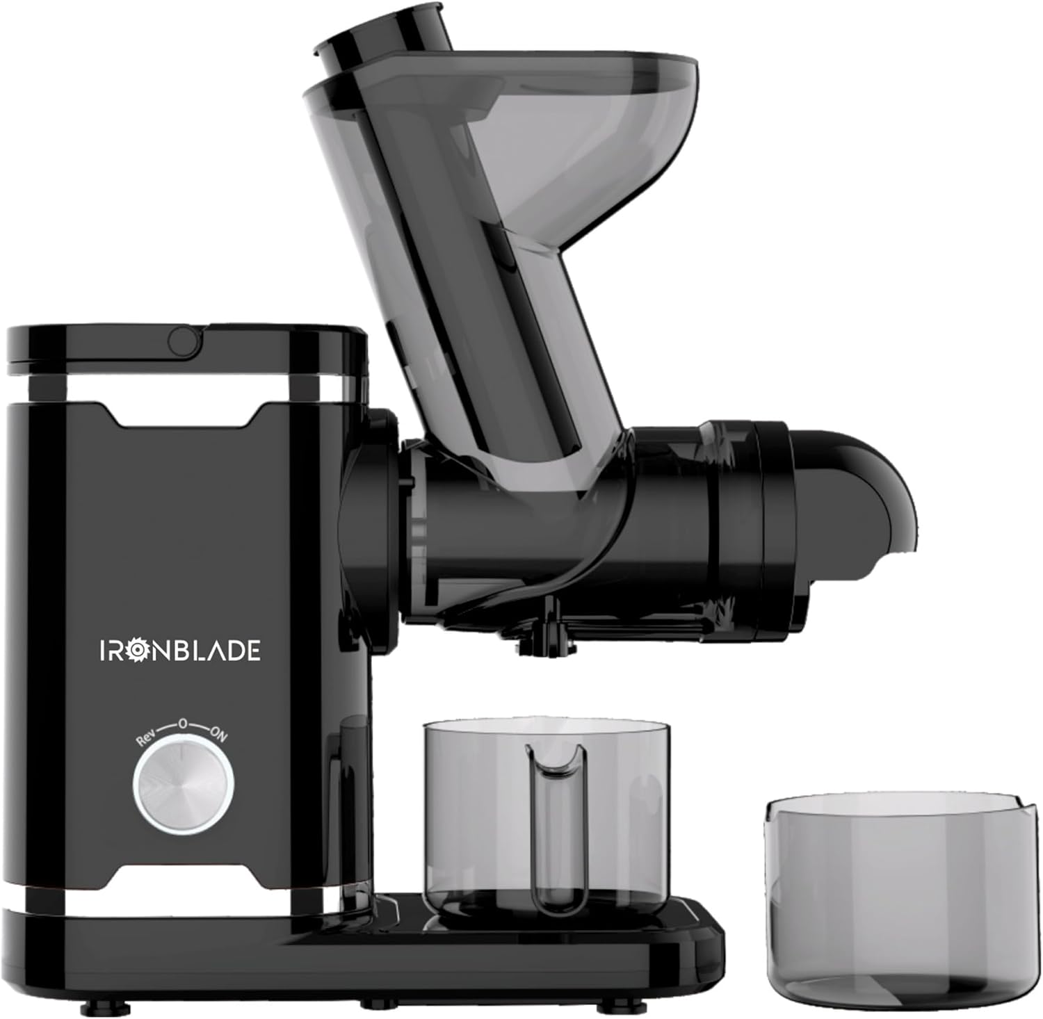 EMB Ironblade IBLJU30 Horizontal Slow Juicer, Quiet Motor, 70mm Wide Chute, Cold Press Juicer for High Juice Yield, Minimal Oxidation, Easy Clean-Up