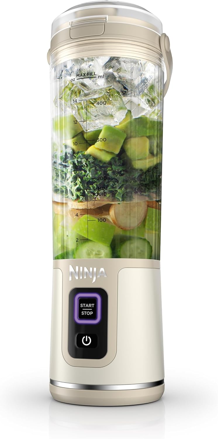 Ninja Blast Portable Blender, Cordless, 18oz. Vessel, Personal Blender For-Shakes and Smoothies, BPA Free, Leakproof-Lid and Sip Spout, USB-C Rechargeable, Dishwasher Safe Parts, Denim Blue, BC151ND